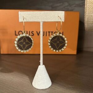 REPURPOSED Hoop Earrings made with AUTHENTIC canvas